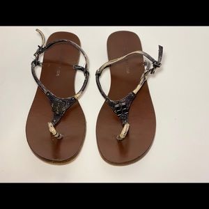BCBGMaxAzria Snakeskin print Leather Sandals